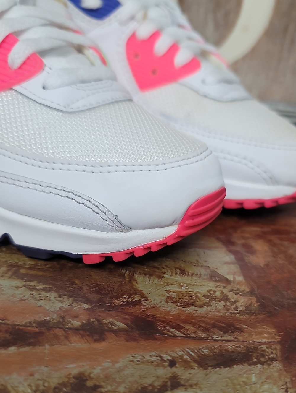 🔥 Air Max 90 "White Indigo Burst Volt" Wmns 6.5 Good Condition. Fast Shipping - Picture 14 of 16